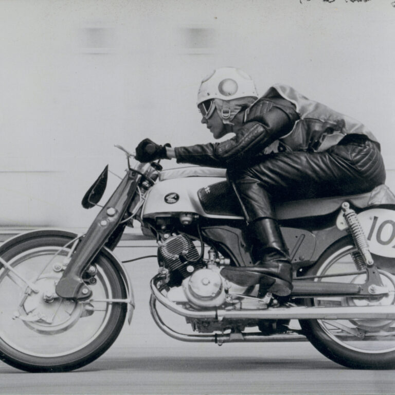 Mary Mcgee in her race suit