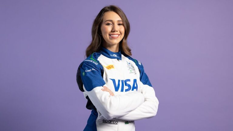 Rafaela Ferreira in her race suit