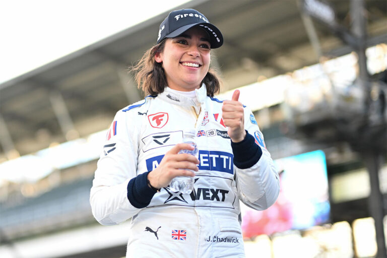 Jamie Chadwick in her race suit