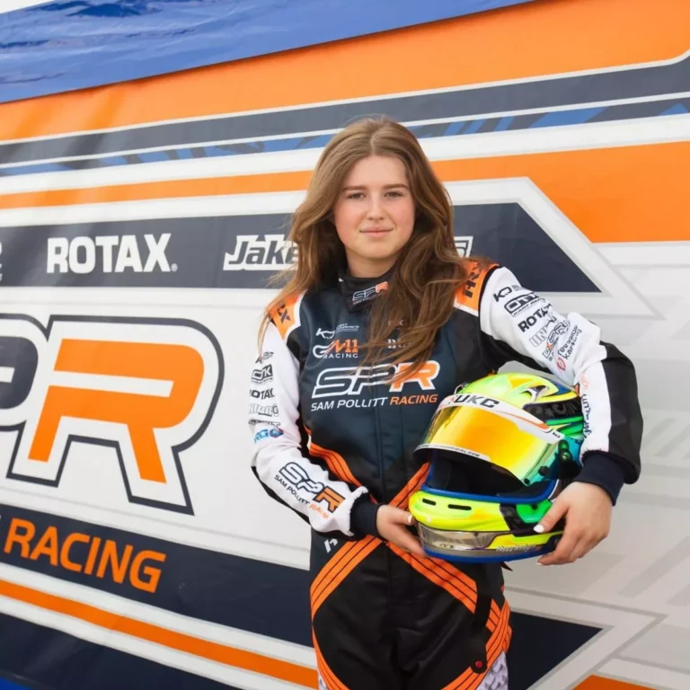 Gracie Mitchell in her race suit