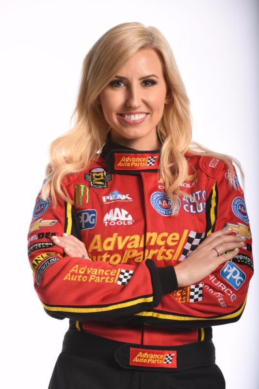 Courtney Force in her race suit