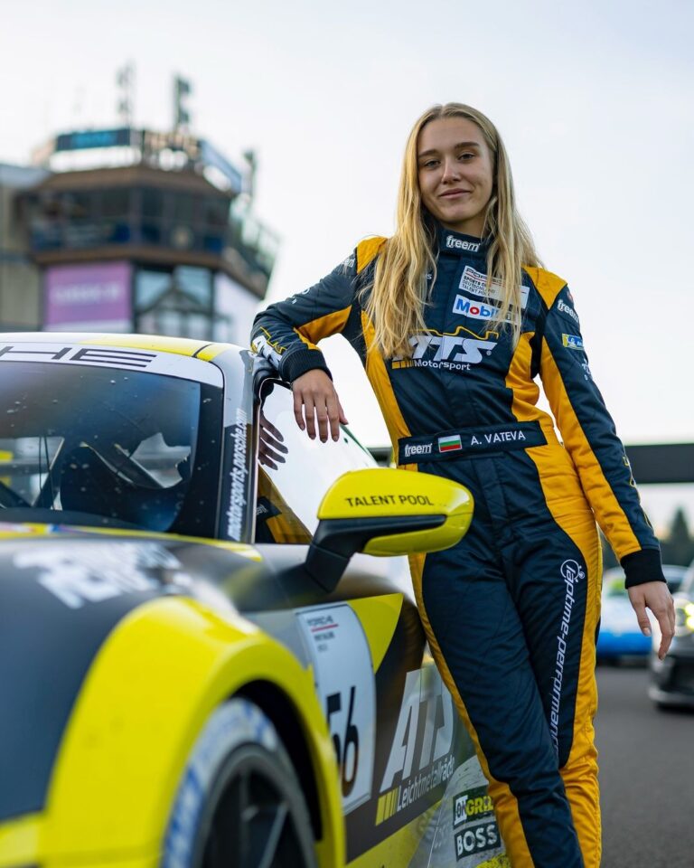 Alexandra Vateva in her race suit