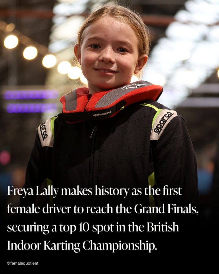 Freya Lally in her race suit