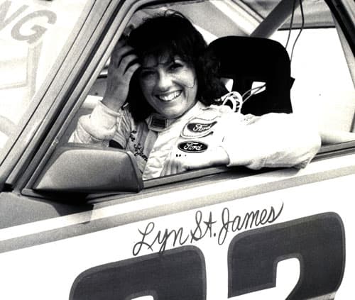 Lyn St. James in her race suit