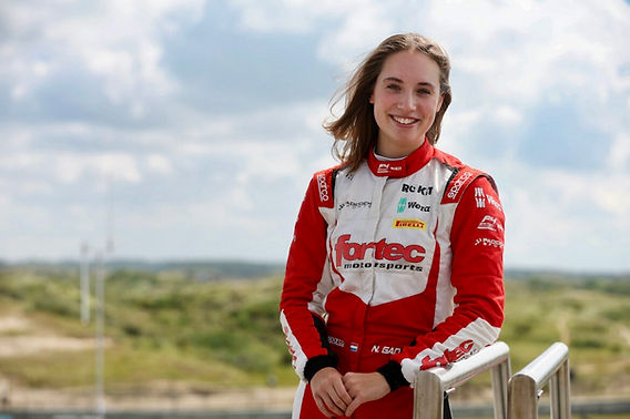 Nina Gådeman in her race suit