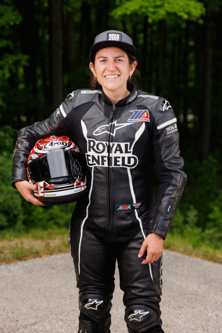 Emma Betters in her race suit
