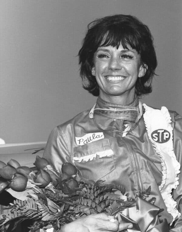 Paula Murphy in her race suit