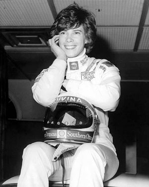 Divina Galica in her race suit