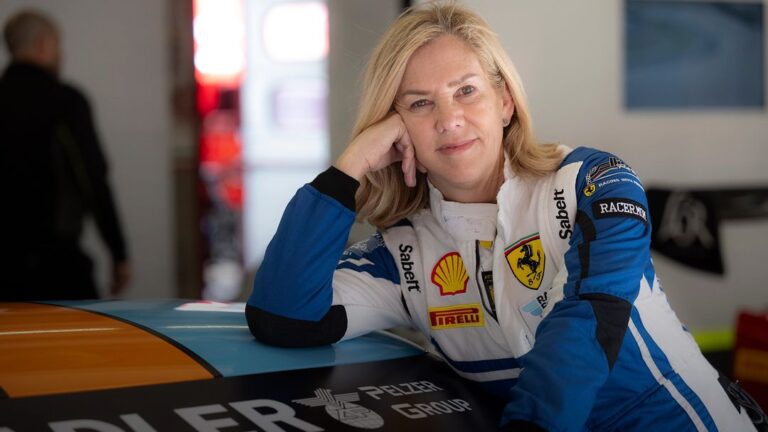 Lisa Clark in her race suit