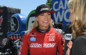 female drag racer Leah Pruett