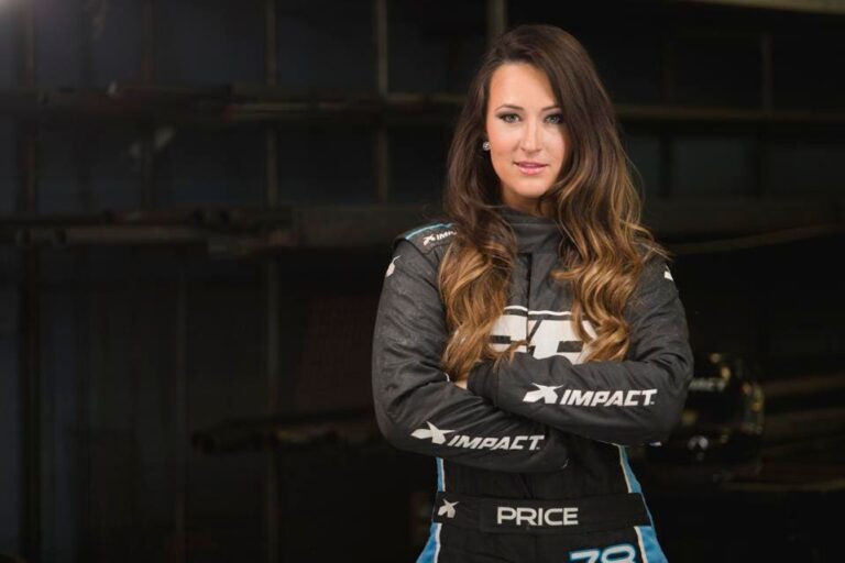 Sara Price in her race suit