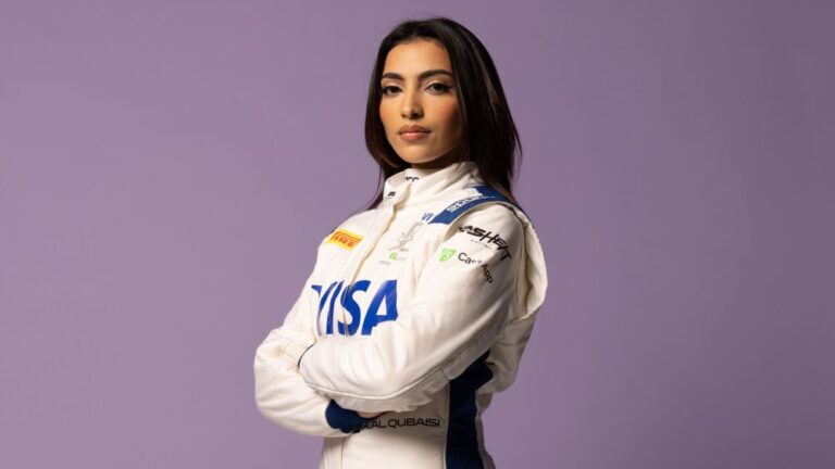 Amna Al Qubaisi in her race suit