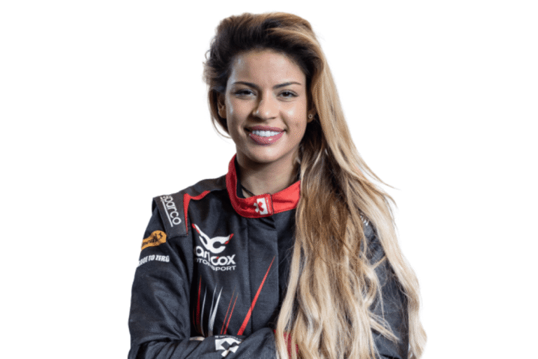 Christine Giampaoli Zonca in her race suit