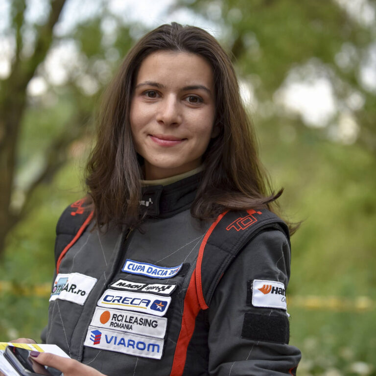 Diana Hategan in her race suit