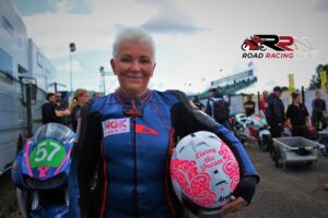 female motorcycle racer Yvonne Montgomery