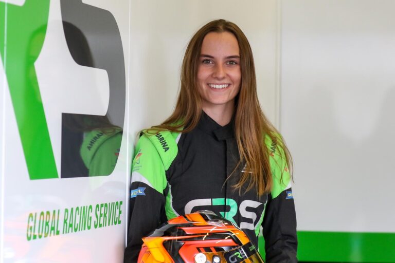 Belén García in her race suit