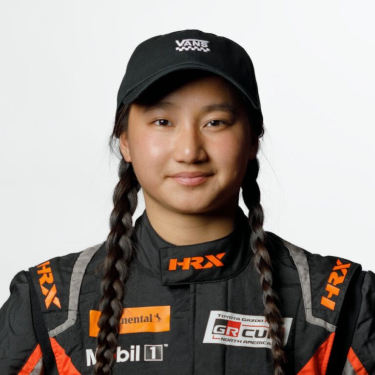 Mia Lovell in her race suit