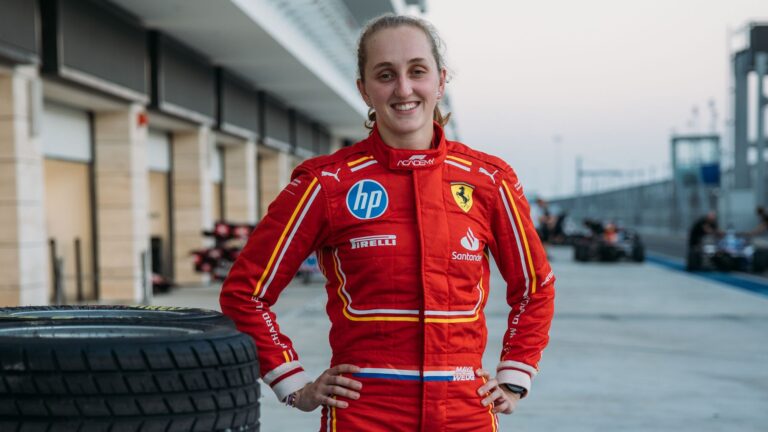 Maya Weug in her race suit