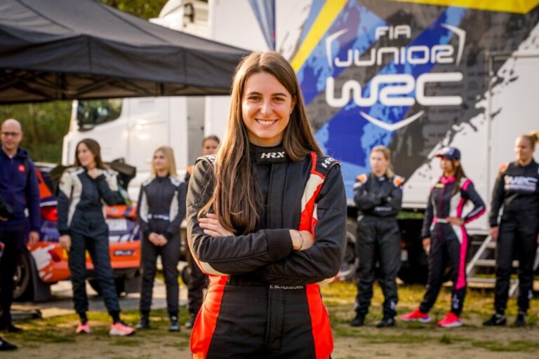 Claire Schonborn in her race suit