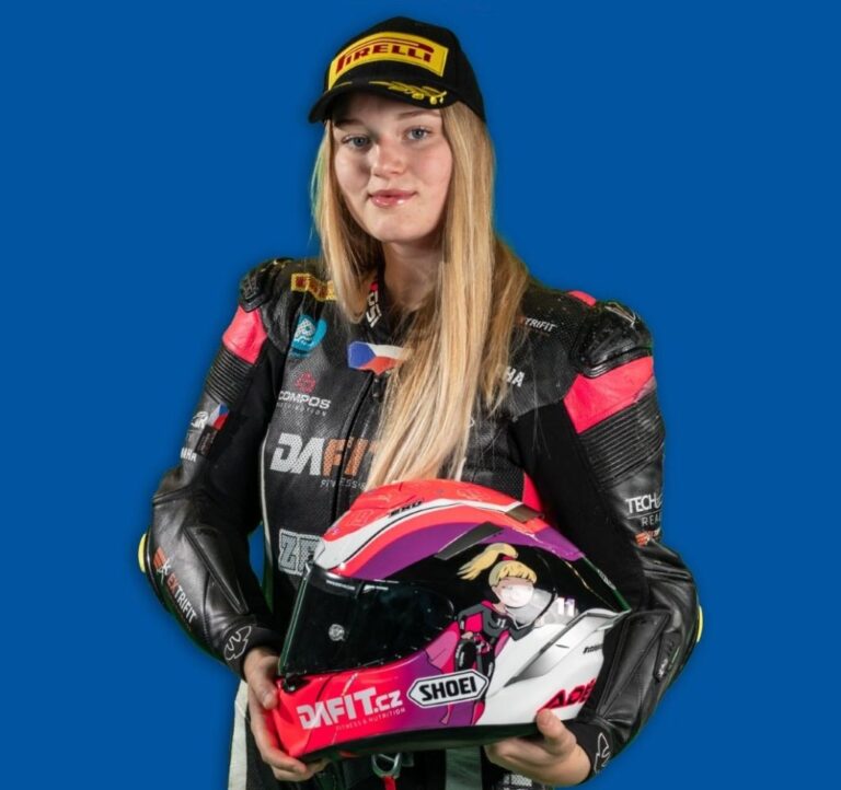 Adela Ouredníčková in her race suit