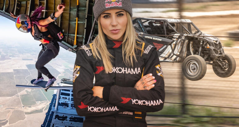 Leticia Bufoni in her race suit