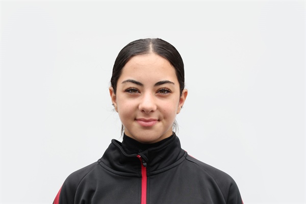 Ava Dobson in her race suit