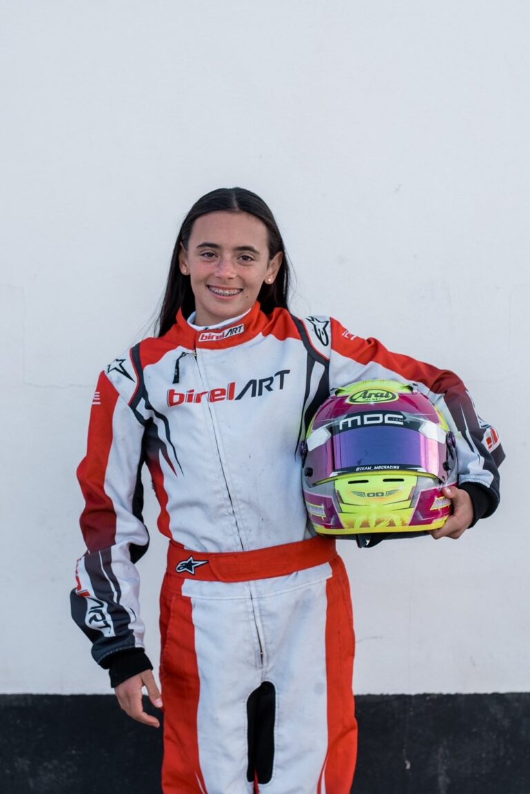 Angelina Simons in her race suit