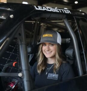 female karting racer Grey Leadbetter