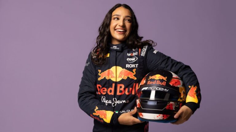 Hamda Al Qubaisi in her race suit