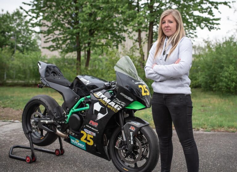 Sarah Boyes in her race suit
