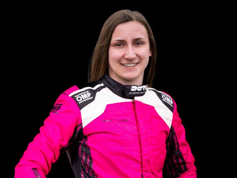 Karen Gaillard in her race suit