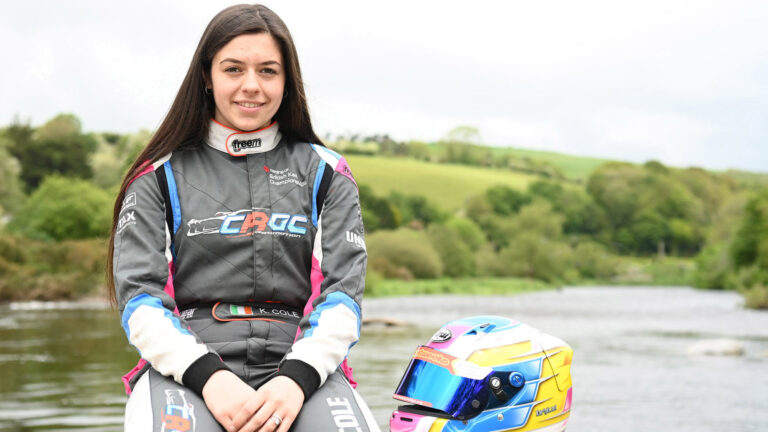 Kayleigh Cole in her race suit