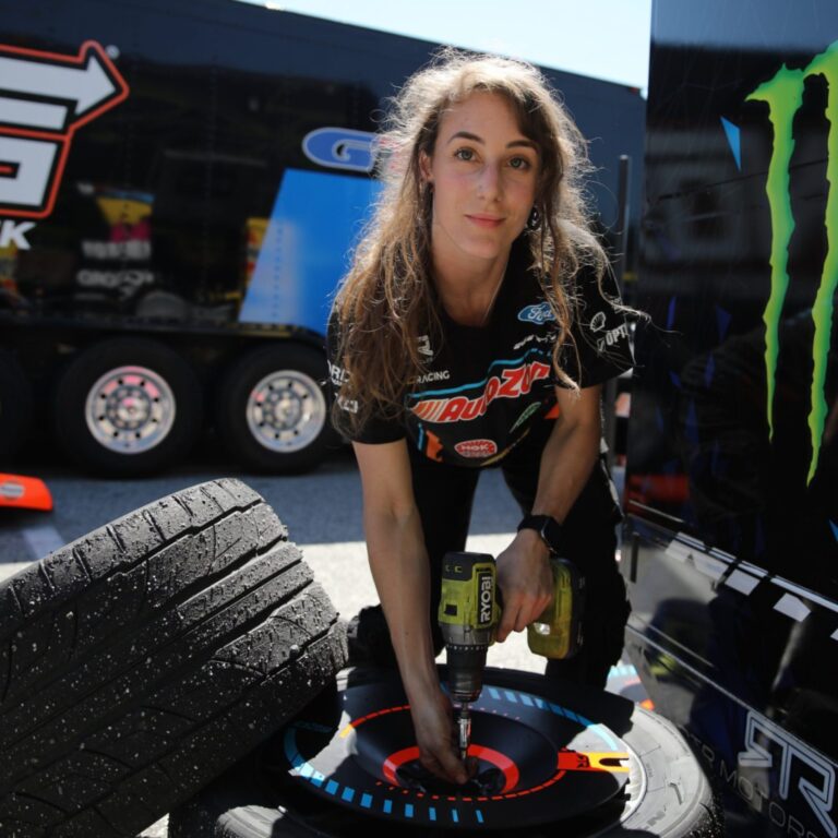 Shelby Crackston in her race suit