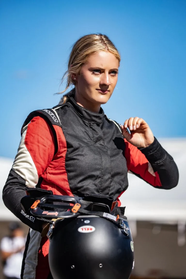 Lexy Barlow in her race suit