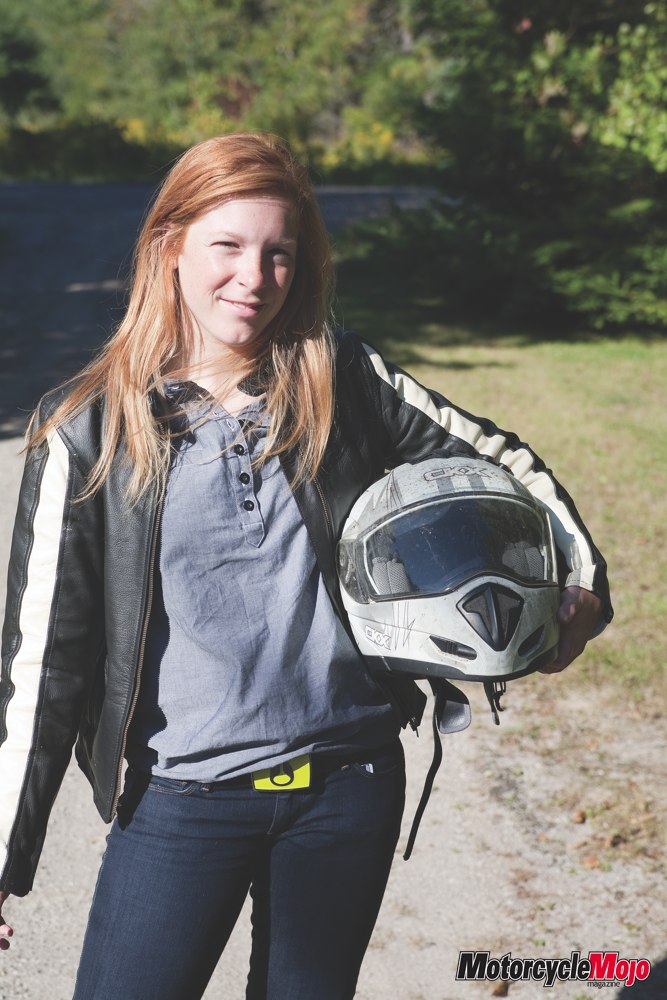 Emily Roberts in her race suit
