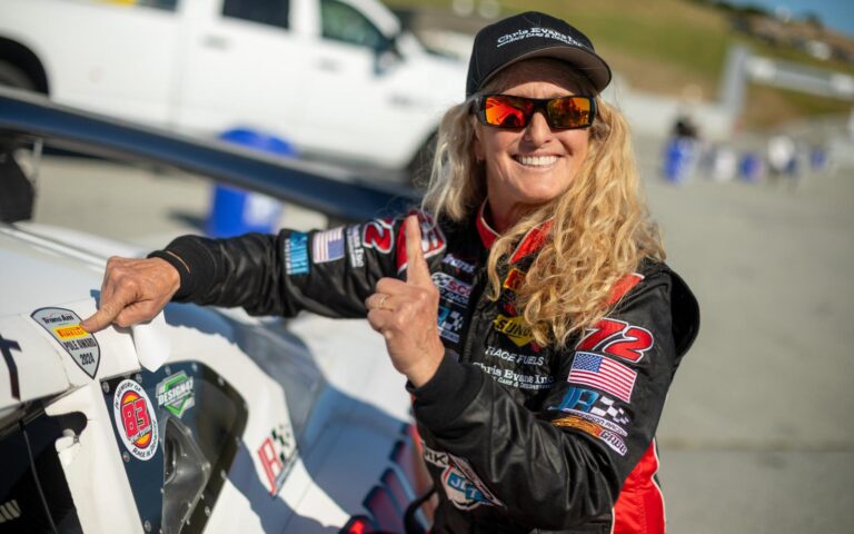 Michelle Nagai in her race suit
