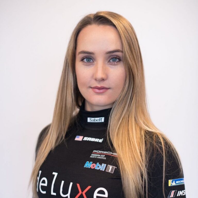 Sabré Cook in her race suit