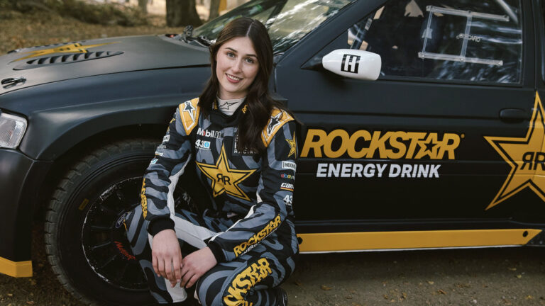 Lia Block in her race suit