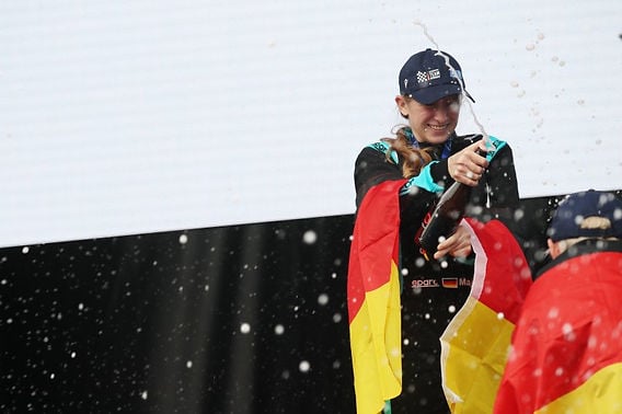 Maja Braun in her race suit