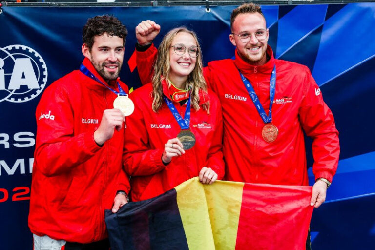 Justine Strauven in her race suit