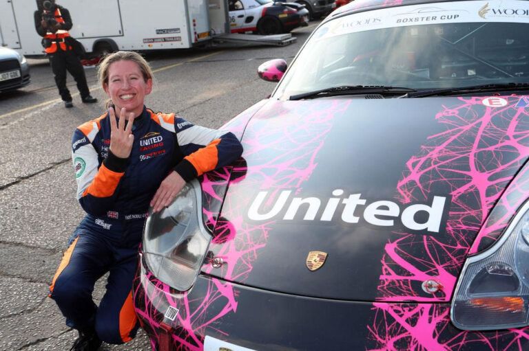 Faye Noble-Evans in her race suit
