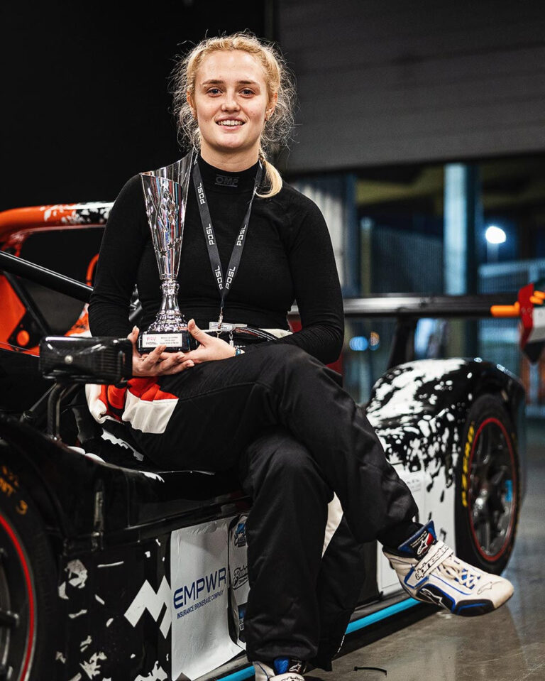 Jorden Dolischka in her race suit