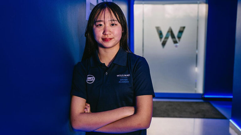 Sara Matsui in her race suit