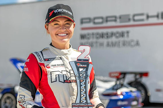 Ashley Freiberg in her race suit