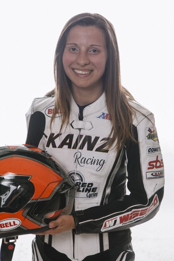 Charlotte Kainz in her race suit