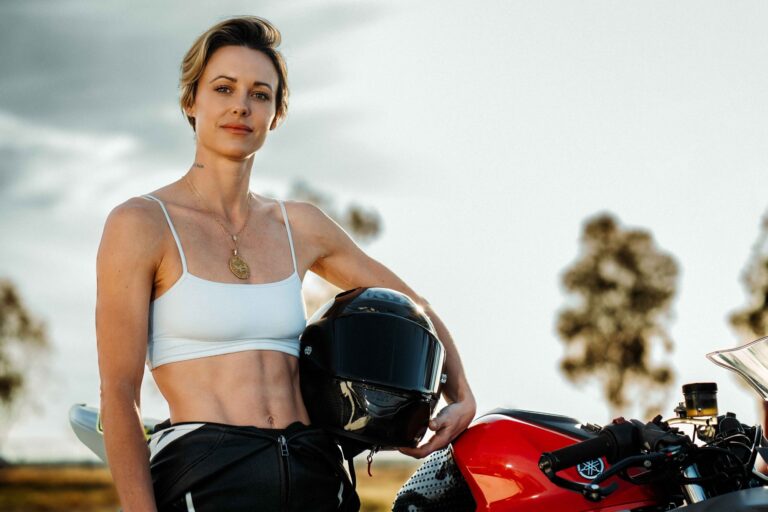 Camille Conrad in her race suit
