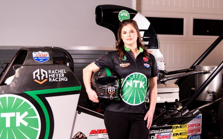 Rachel Meyer in her race suit