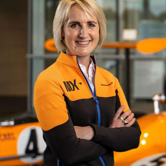 Emma Gilmour in her race suit
