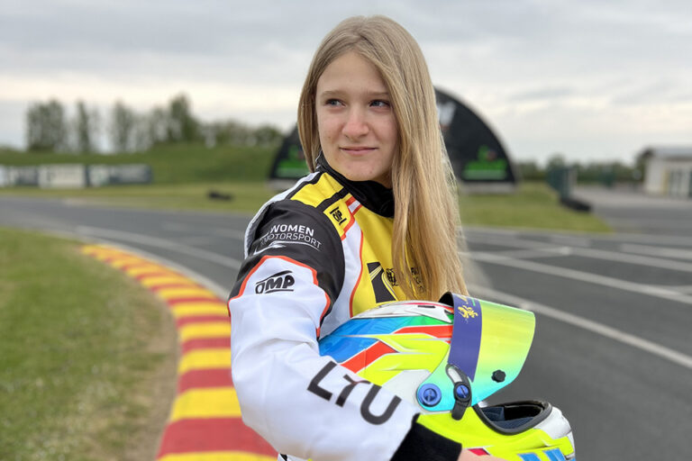 Vanesa Silkunaite in her race suit