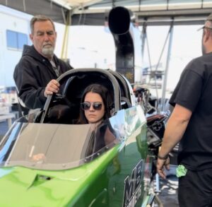 female drag racer Melanie Johnson